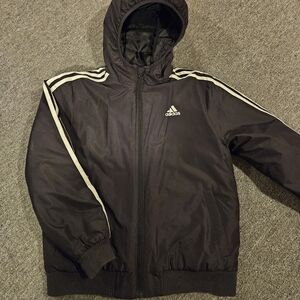 Kids Adidas mid weight hooded jacket size medium